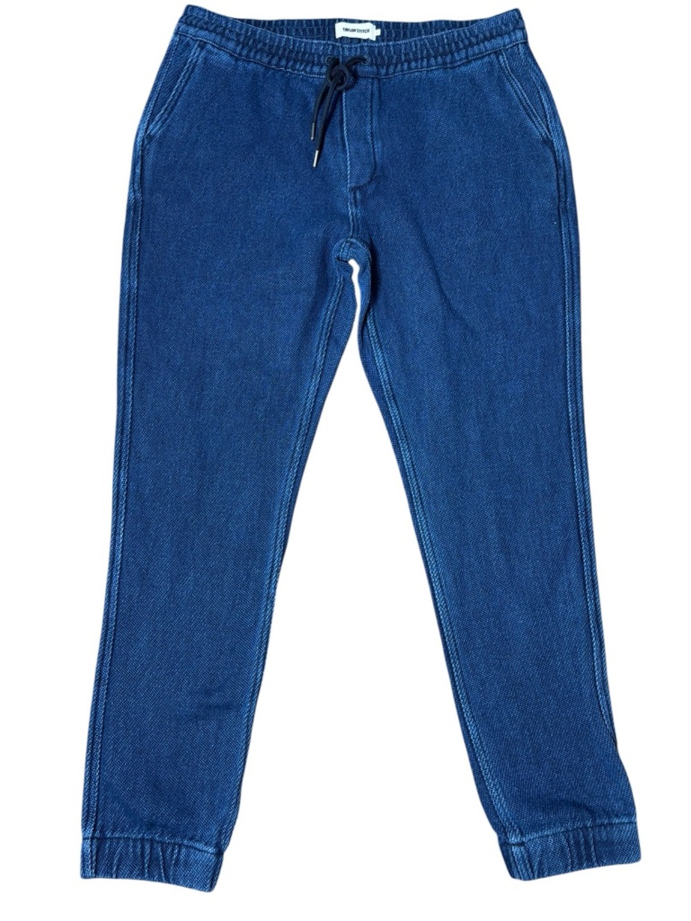 Taylor stitch men’s large Apres sashiko jogger pants blue organic cotton